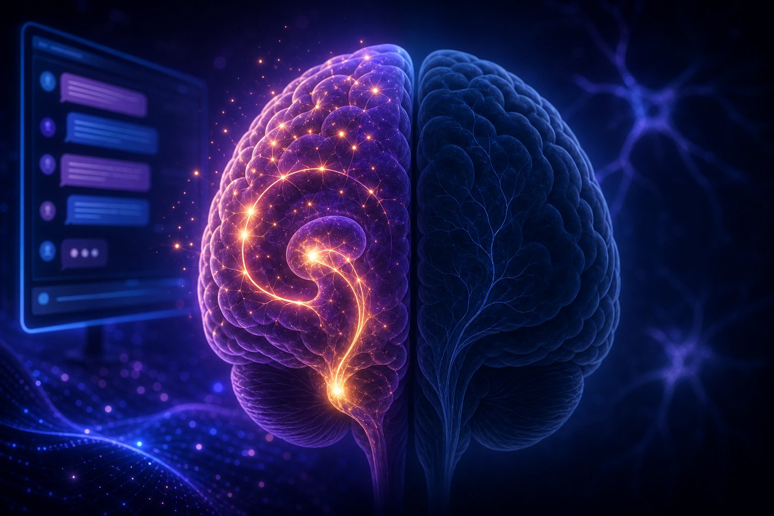 Brain reward pathway lighting up during random chat anticipation