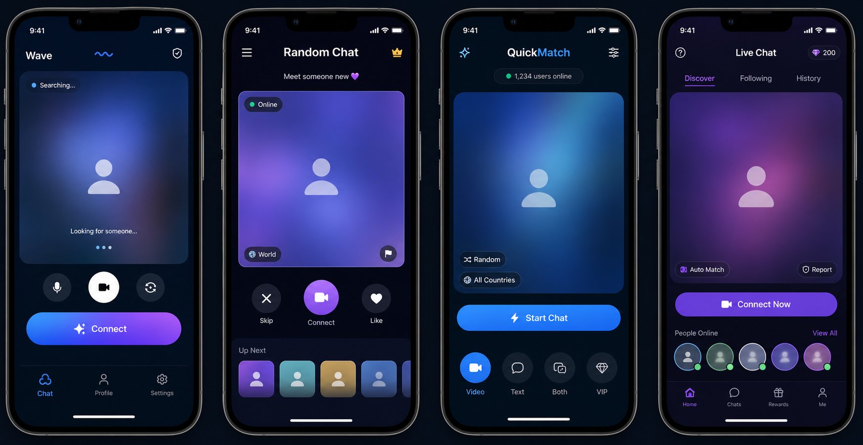 Modern random chat platforms compared side by side