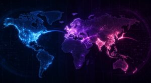 World map showing peak hours for adult random chat across time zones